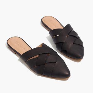 Madewell Cindy Woven Black Leather Mule Slip-On 7